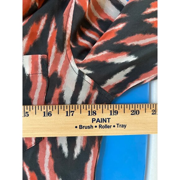 Guess Chic Geometric Button Front Sheer Top Womens XS - Picture 10 of 11